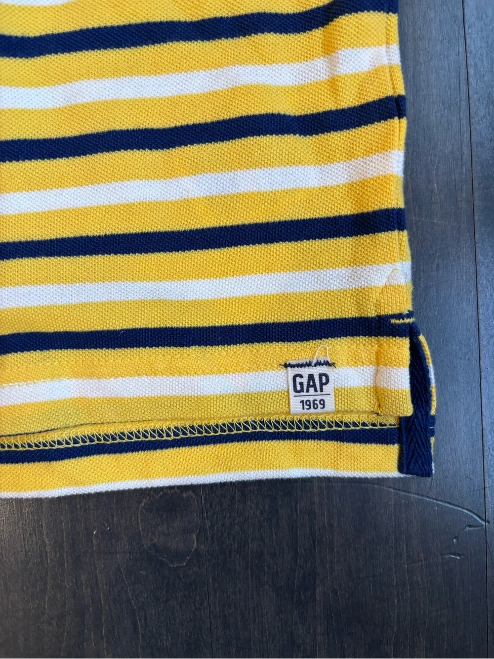 Baby GAP Yellow and Navy Striped Polo Shirt size 12-18 months